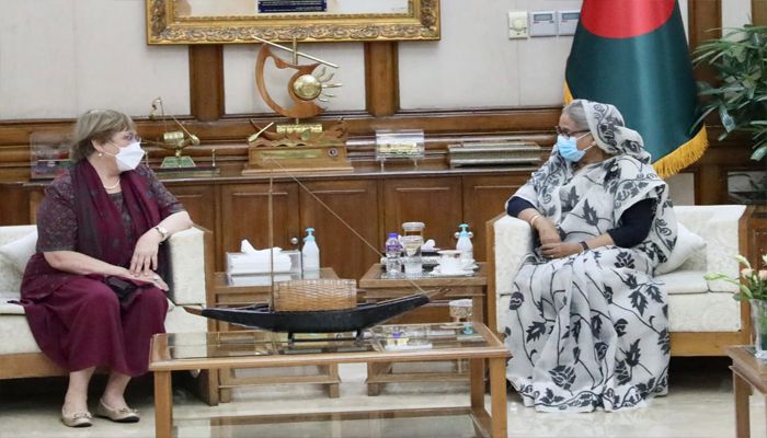 প্রধানমন্ত্রীর সঙ্গে জাতিসংঘের মানবাধিকার বিষয়ক হাইকমিশনারের সৌজন্য সাক্ষাৎ