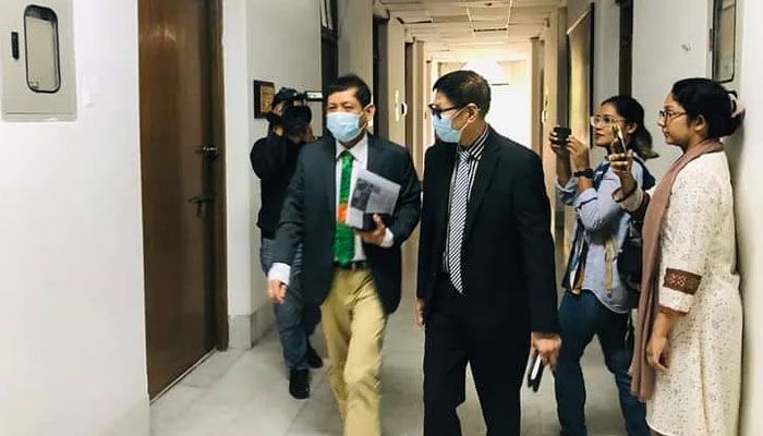 পররাষ্ট্র মন্ত্রণালয়ে মিয়ানমারের রাষ্ট্রদূত অং কিউ মোয়ে। ছবি : সংগৃহীত 
