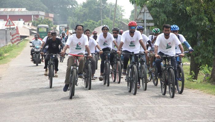 রামনাথের বসতভিটা উদ্ধারে হবিগঞ্জে শোভাযাত্রা