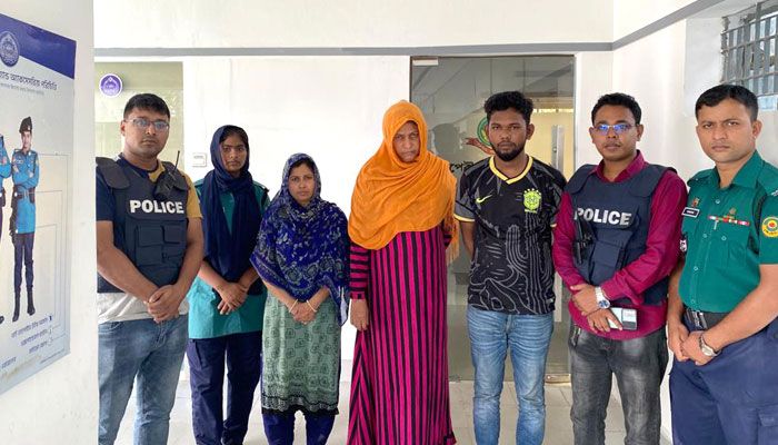অপহরণচক্রের তিন সদস্য গ্রেপ্তার। ছবি : প্রবা
