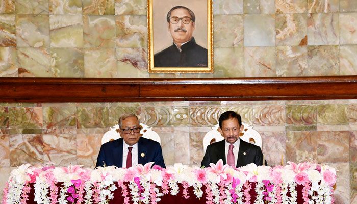 বঙ্গ ভবনে রাষ্ট্রপতি মো. আব্দুল হামিদ এর উপস্থিতে  ব্রুনাই দারুসসালামের সুলতান হাজী হাসানাল বলকিয়াহ মুইজ্জাদ্দিন ওয়াদ্দৌলাহ পরিদর্শন বইয়ে স্বাক্ষার করেন। বঙ্গভবন ফটো
