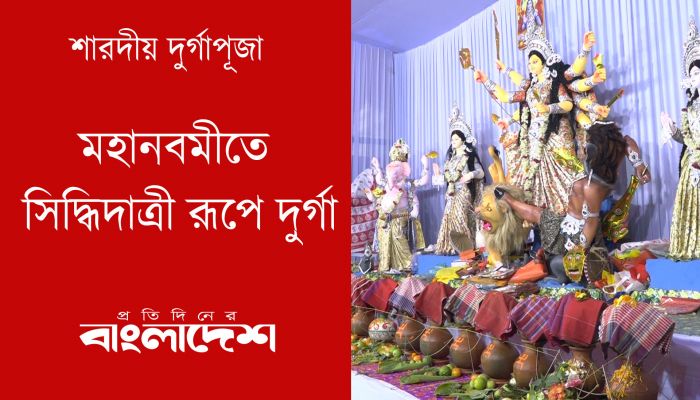 মহানবমীতে সিদ্ধিদাত্রী রূপে দুর্গা