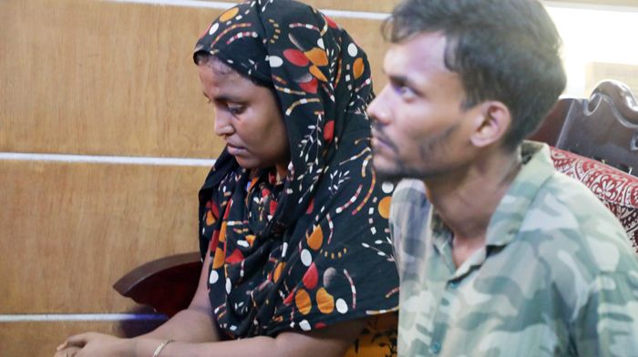 গ্রেপ্তারকৃত অপহরণকারী তামিন আক্তার ও তার স্বামী মো. রনি। 