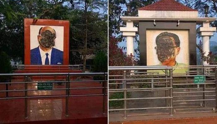 এবার সৈয়দ নজরুল ইসলাম ও আশরাফুল ইসলামের ম্যুরালে কালো কালি