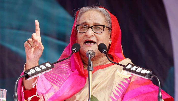 গোপালগঞ্জের কোটালীপাড়ায় জনসভায় ভাষণ দেন প্রধানমন্ত্রী শেখ হাসিনা। ছবি : ফোকাস বাংলা