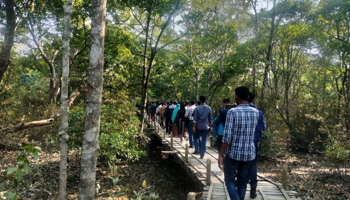 টানা ছু‌টি‌তে করমজলে পর্যটকের ভিড়
