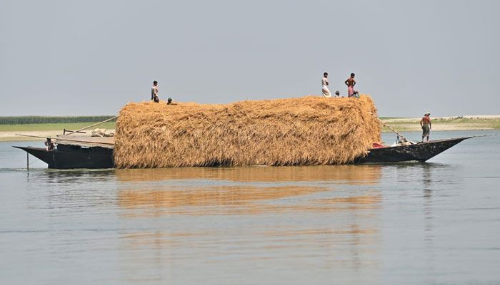 খড় বোঝাই নৌকা