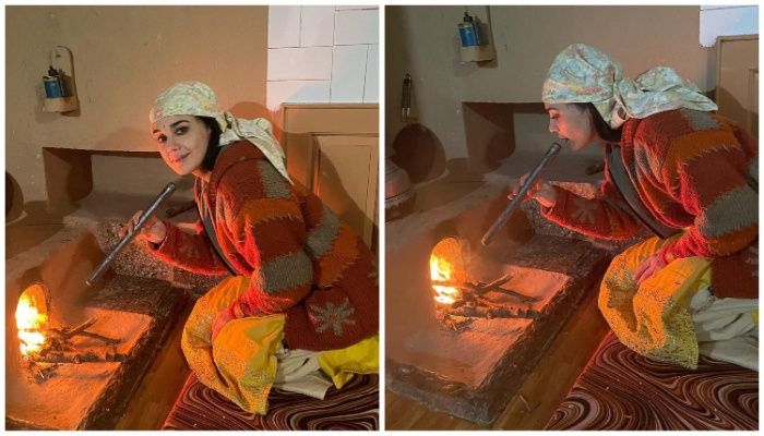 শিমলায় কাঠের উনুন জ্বালিয়ে প্রীতির রান্না