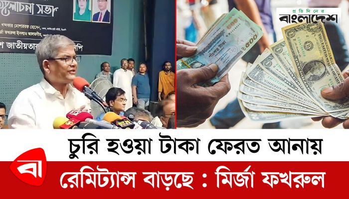 চুরি হওয়া টাকা ফেরত আনায় রেমিট্যান্স বাড়ছে : মির্জা ফখরুল