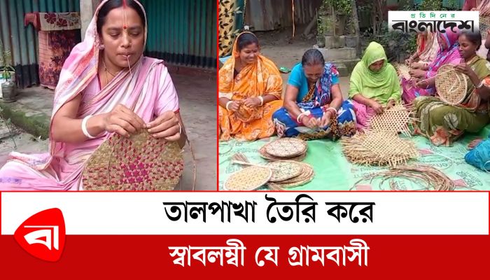 তালপাখা তৈরি করে স্বাবলম্বী যে গ্রামবাসী