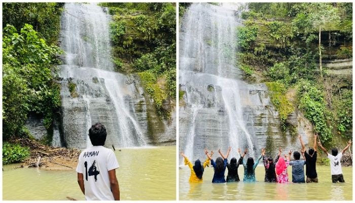 চিতা ঝরনায় পড়ছে পানি