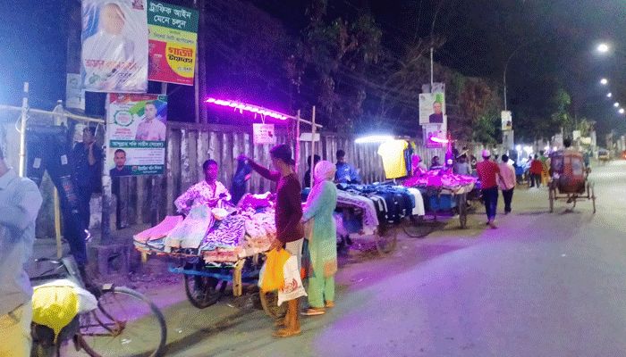 সিলেটে হকারদের দখলে ফুটপাথ, ভোগান্তি