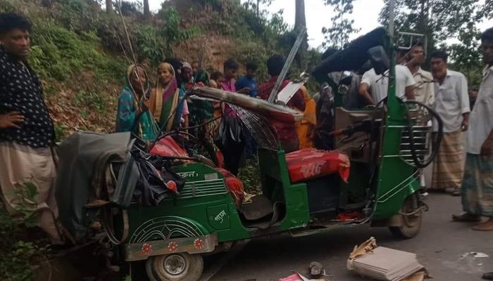 বাস-অটোরিকশার সংঘর্ষে মা নিহত, দুই সন্তান আহত