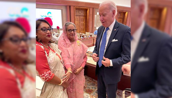 বাইডেনের সেলফিতে প্রধানমন্ত্রী