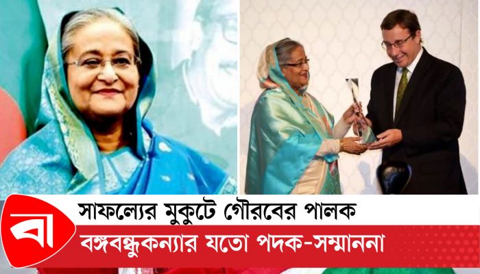 সাফল্যের মুকুটে গৌরবের পালক, বঙ্গবন্ধুকন্যার যতো পদক-সম্মাননা
