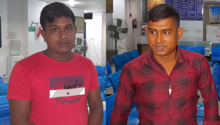 মো. জমির (বামে) এবং মো. সুমন (ডানে)। প্রবা ফটো