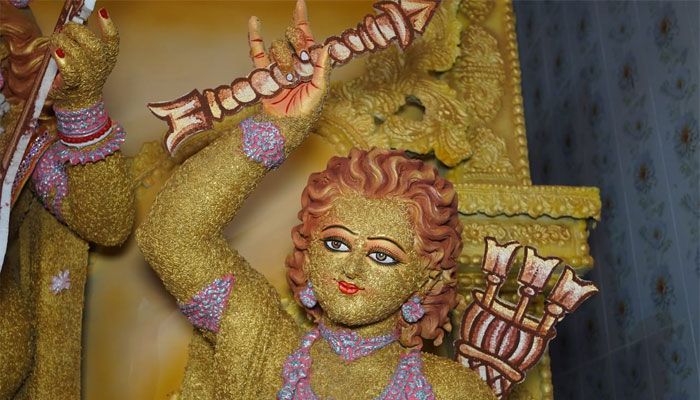 চিনিগুঁড়া ধানের সুনিপুণ বিন্যাসে প্রতিমা