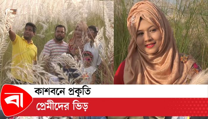 কাশবনে প্রকৃতিপ্রেমীদের ভিড়