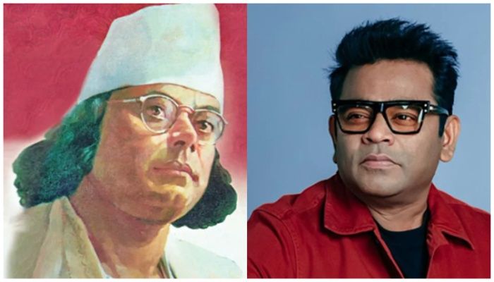 কাজী নজরুল ইসলাম এবং এ আর রহমান। ছবি : কোলাজ প্রবা
