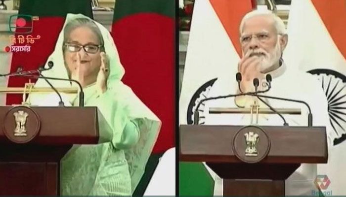 আখাউড়া-আগরতলা রেলপথ উদ্বোধন করলেন শেখ হাসিনা-মোদি