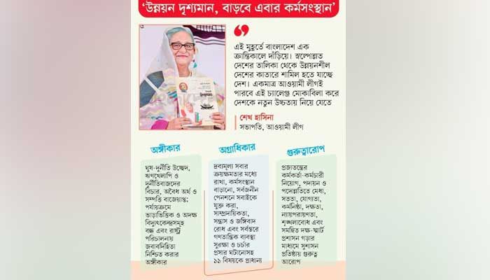 আওয়ামী লীগের ইশতেহারে স্মার্ট বাংলাদেশের রূপরেখা 