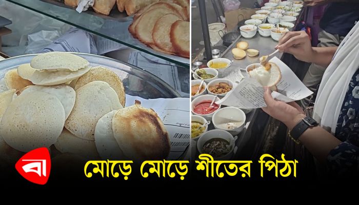 মোড়ে মোড়ে শীতের পিঠা বিক্রির ধুম