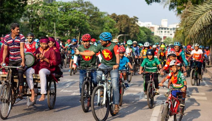 স্বাধীনতা দিবসে রাজধানীতে সাইকেল র‌্যালি