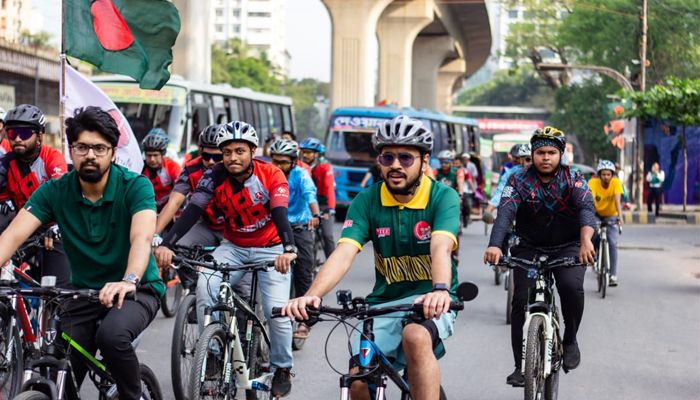 স্বাধীনতা দিবসে রাজধানীতে সাইকেল র‌্যালি