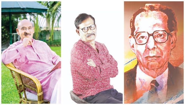 বাঁ থেকে আবুল হায়াত, মান্নান হীরা ও সৈয়দ বদরুদ্দীন হোসাইন।