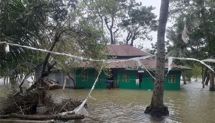 চরফ্যাশনে জোয়ারের পানিতে নিম্নাঞ্চল প্লাবিত, বন্ধ বিদ্যুৎসংযোগ 