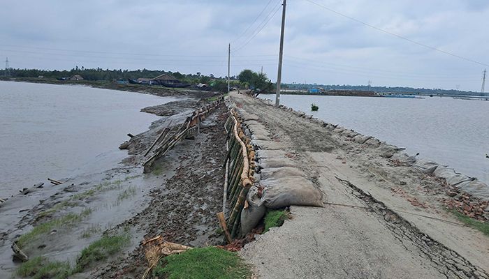 রামপালে রেমালে ক্ষতিগ্রস্ত রাস্তার সংস্কার করে দিলেন ব্যবসায়ী 
