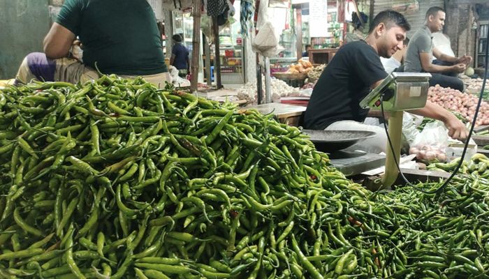 হিলিতে কাঁচা মরিচের দাম কেজিতে বাড়ল ৪০ টাকা