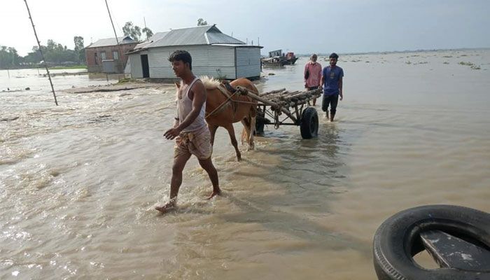গাইবান্ধায় ব্রহ্মপুত্র ও ঘাঘটের পানি বিপদসীমার ওপরে