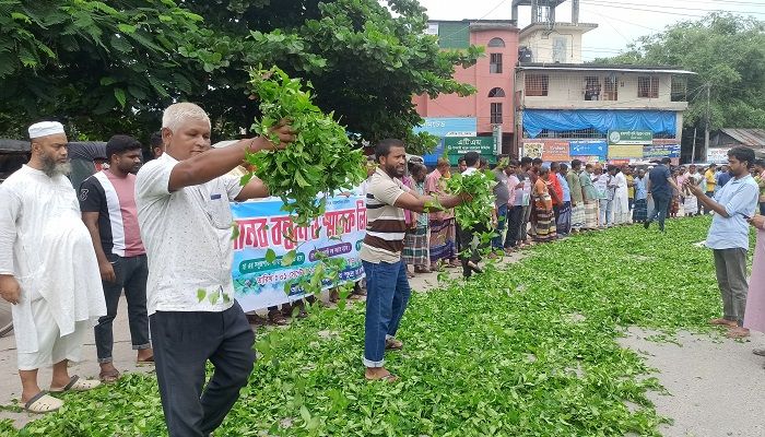 পঞ্চগড়ে সড়কে কাঁচা চা পাতা ফেলে চা চাষীদের প্রতিবাদ