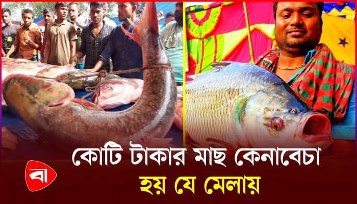 বগুড়ায় ৩০০ বছরের পুরোনো মেলায় নানা মাছের সমারোহ