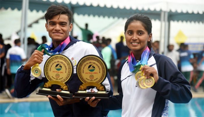জাতীয় সাঁতারে দেশসেরা রাফি-যুথী