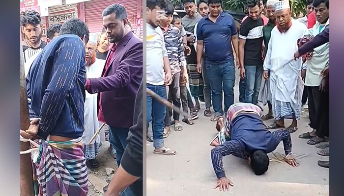 চুরির অপবাদে জনসমক্ষে যুবককে নাকে খত, ভিডিও ভাইরাল
