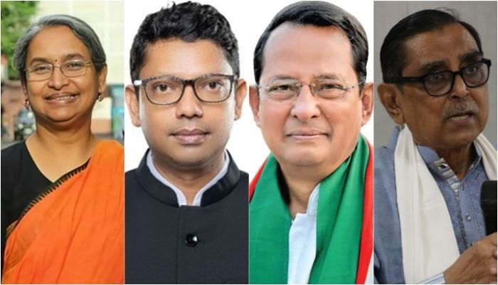 ডা. দীপু মনি, জুনাইদ আহমেদ পলক, হাসানুল হক ইনু ও রাশেদ খান মেনন। ছবি : কোলাজ/প্রবা