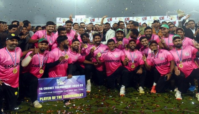 জিয়া ক্রিকেট টুর্নামেন্টে চ্যাম্পিয়ন রংপুর বিভাগ