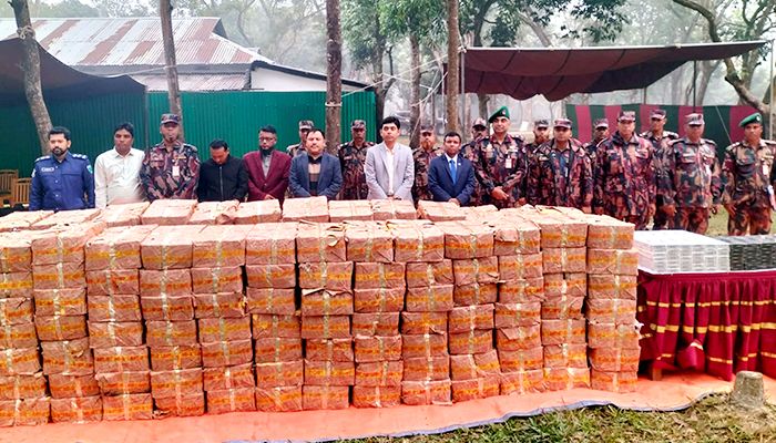 বিজিবির হাতে জব্দ প্রায় ৬৮ লাখ ৭৫ হাজার ২৭০টি  ভারতীয় সিগারেট ও বিড়ি ধ্বংস