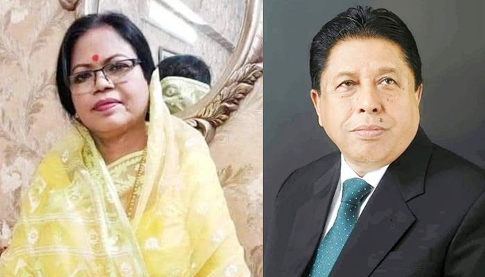 বরগুনার সাবেক সংসদ সদস্য ধীরেন্দ্র দেবনাথ শম্ভু ও তার স্ত্রী মাধবী চন্দ্র দেবনাথ। কোলাজ : প্রবা