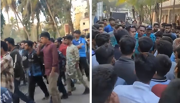 শিক্ষার্থীকে মারধরের প্রতিবাদে ইউএনওর বাসভবন ঘেরাও