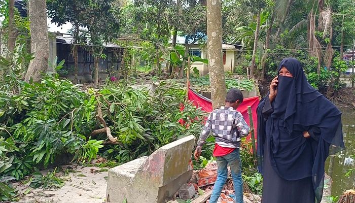 বিধবা বৃদ্ধার জমিতে জোরপূর্বক রাস্তা নির্মাণের অভিযোগ