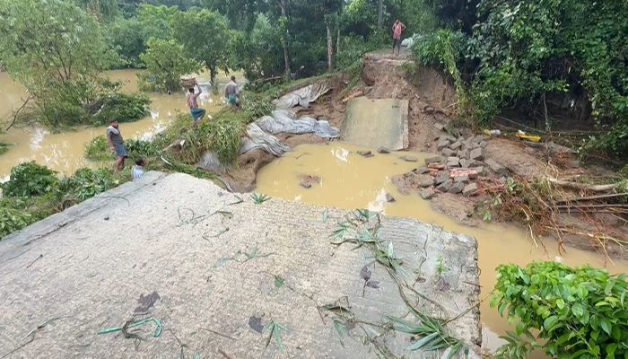 মুহুরী নদীর বেড়িবাঁধের মেরামত কাজ শুরু