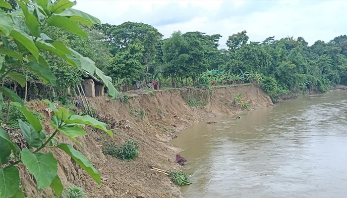 ভাঙন আতঙ্কে নদী পাড়ের বাসিন্দা