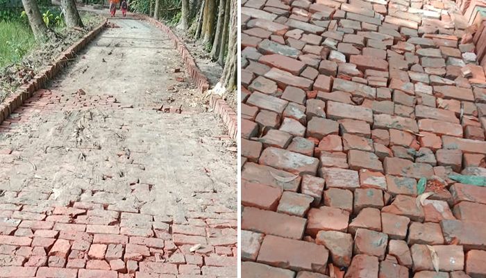 পরশুরামে সড়ক নির্মাণে অনিয়ম কাজ বন্ধ করলেন ইউএনও