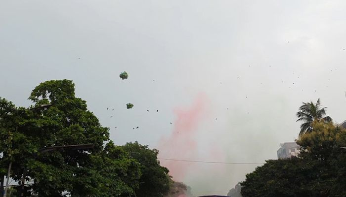 তার থেকে আগুন ছড়াল বেলুনে, আহত ১২