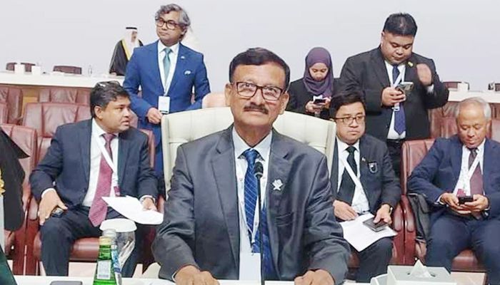 তারে জরুরি আরব-ইসলামী সম্মেলনে পররাষ্ট্র উপদেষ্টা তৌহিদ হোসেন। ছবি: সংগৃহীত