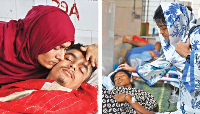 হাসপাতালে কাতরাচ্ছে আহত দুই কিশোর