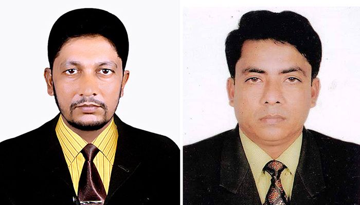 কাঠালিয়া প্রেস ক্লাবের সভাপতি মাসউদুল আলম ও সাধারন সম্পাদক শহীদুল আলম ।